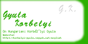 gyula korbelyi business card